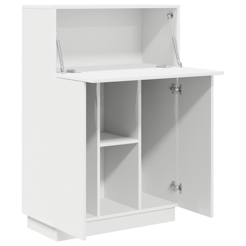 Stol s policom Bijelo 71.5 x 31.5 x 106.5 cm Konstruirano drvo