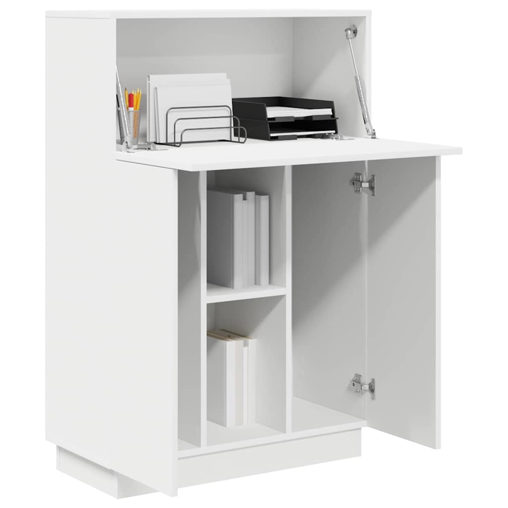 Stol s policom Bijelo 71.5 x 31.5 x 106.5 cm Konstruirano drvo