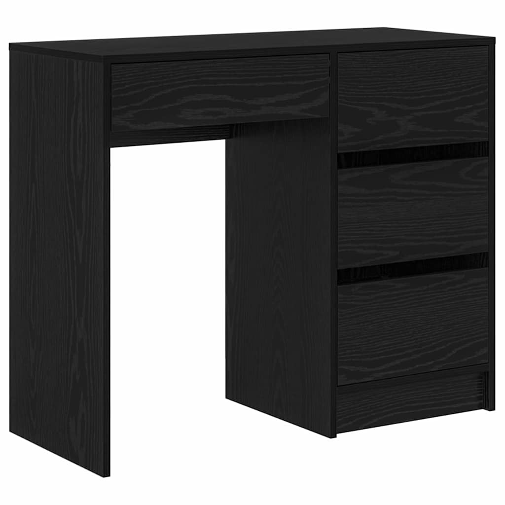 Stol s ladicama Crni hrast 90 x 37.5 x 75 cm Konstruirano drvo