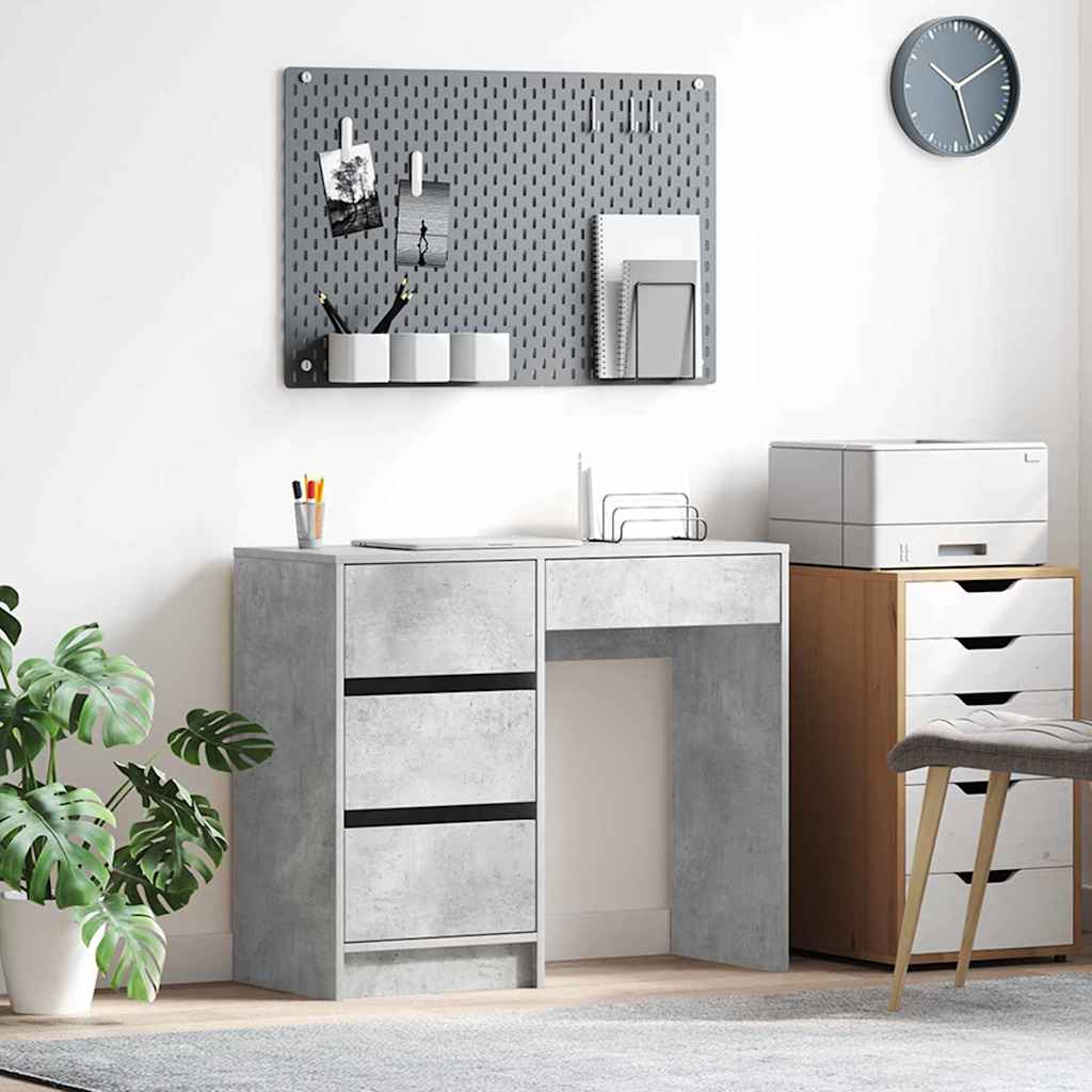 Stol Betonski sivi 90 x 37.5 x 75 cm Konstruirano drvo