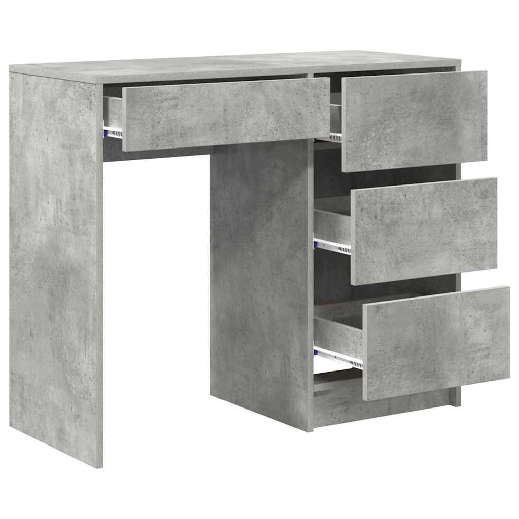 Stol Betonski sivi 90 x 37.5 x 75 cm Konstruirano drvo