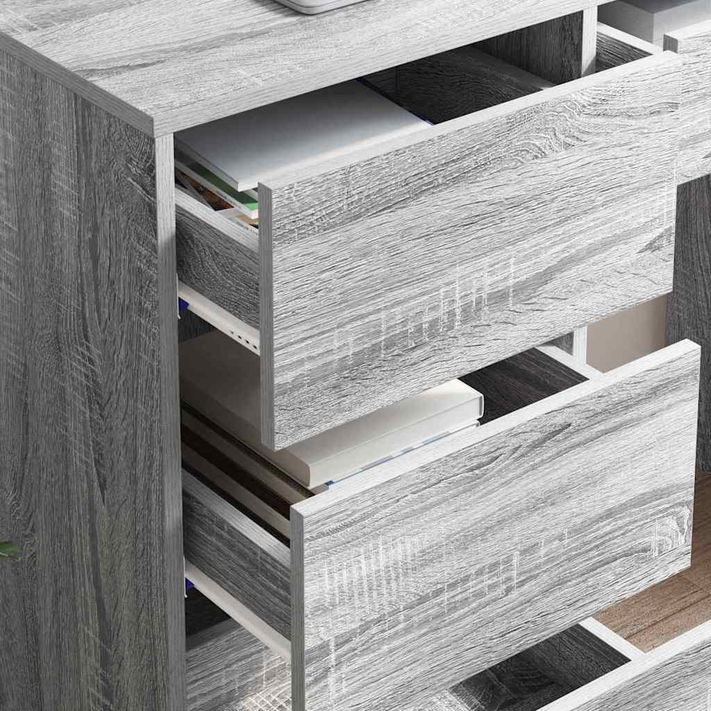 Stol s ladicama Siva Sonoma 90 x 37.5 x 75 cm Konstruirano drvo