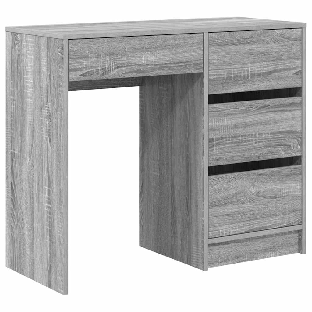 Stol s ladicama Siva Sonoma 90 x 37.5 x 75 cm Konstruirano drvo