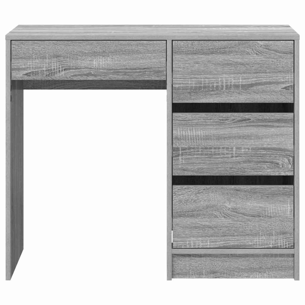 Stol s ladicama Siva Sonoma 90 x 37.5 x 75 cm Konstruirano drvo