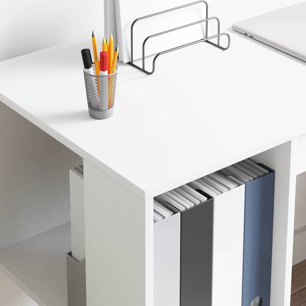 Stol s policom Bijelo 130 x 50.5 x 75 cm Konstruirano drvo
