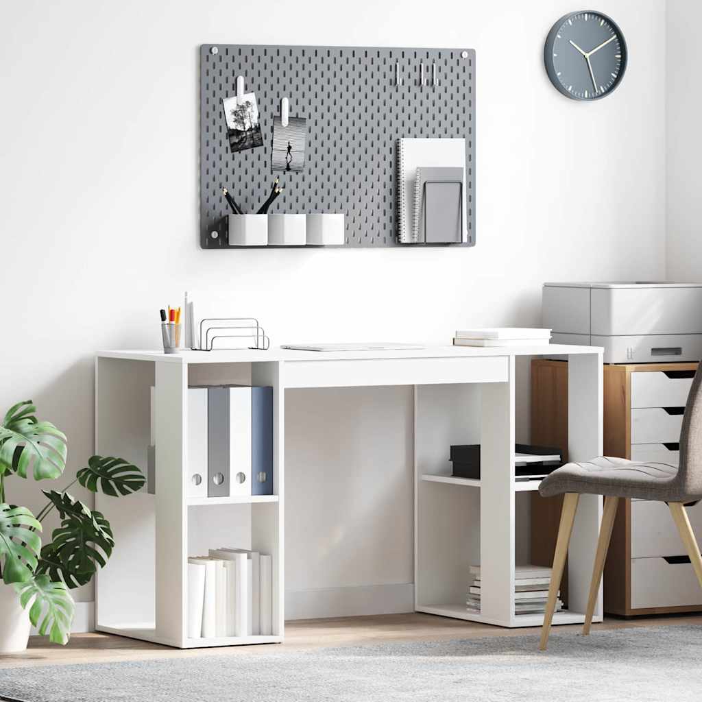 Stol s policom Bijelo 130 x 50.5 x 75 cm Konstruirano drvo
