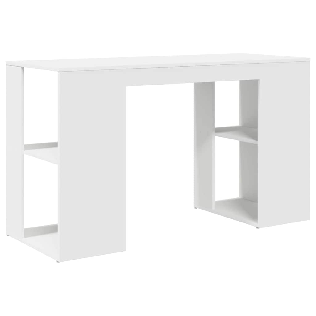 Stol s policom Bijelo 130 x 50.5 x 75 cm Konstruirano drvo