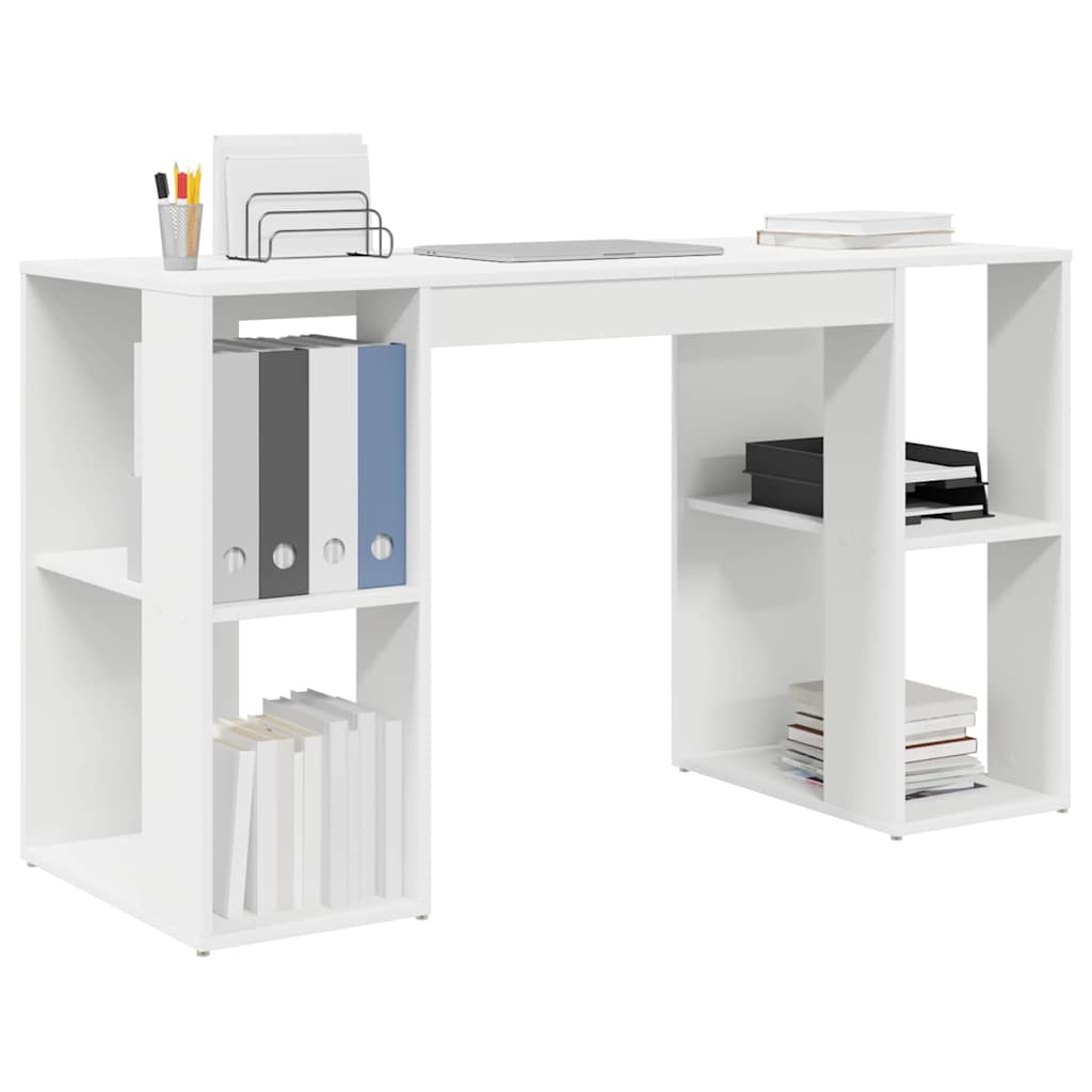 Stol s policom Bijelo 130 x 50.5 x 75 cm Konstruirano drvo