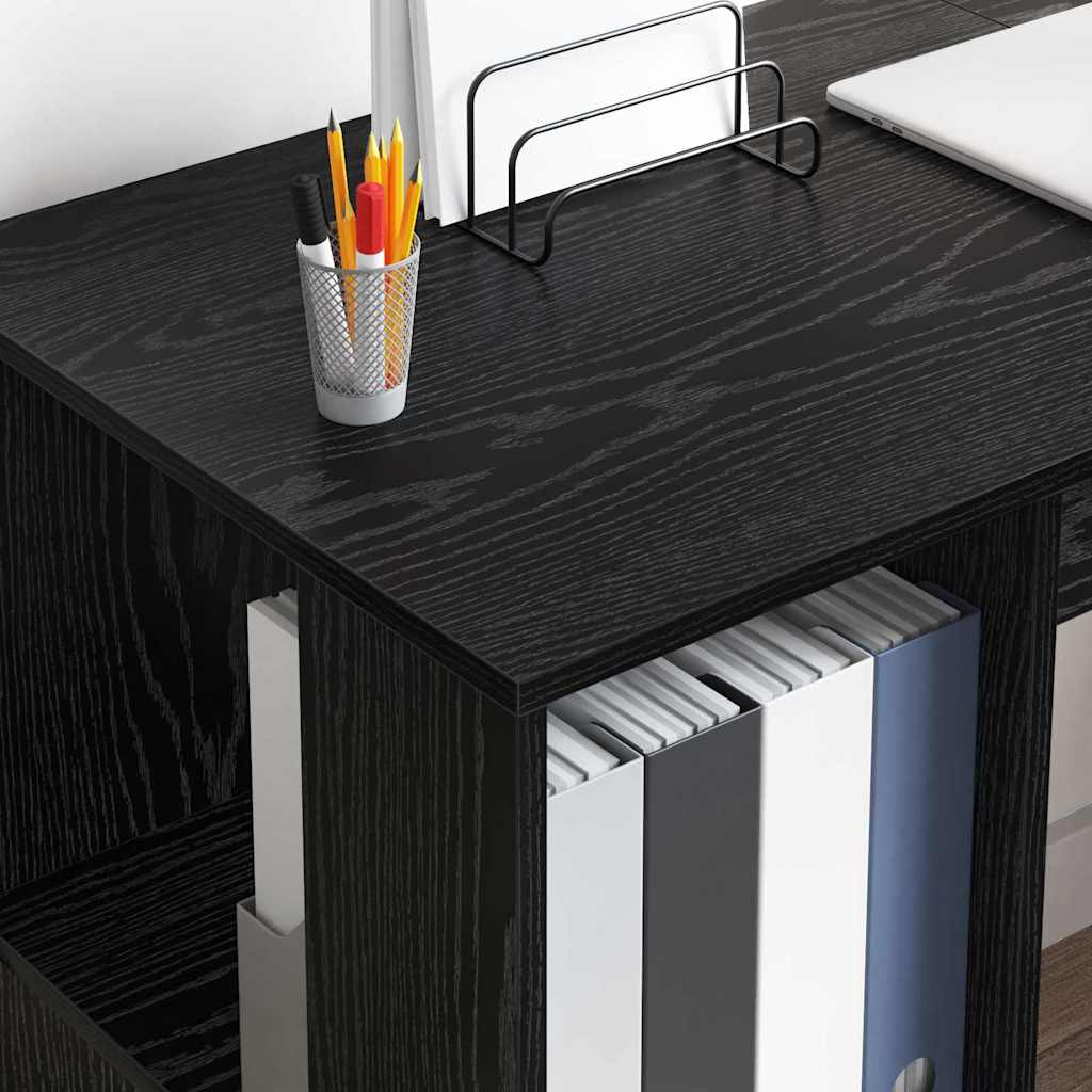 Stol s policom Crni hrast 130 x 50.5 x 75 cm Konstruirano drvo