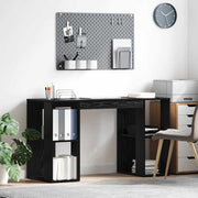 Stol s policom Crni hrast 130 x 50.5 x 75 cm Konstruirano drvo