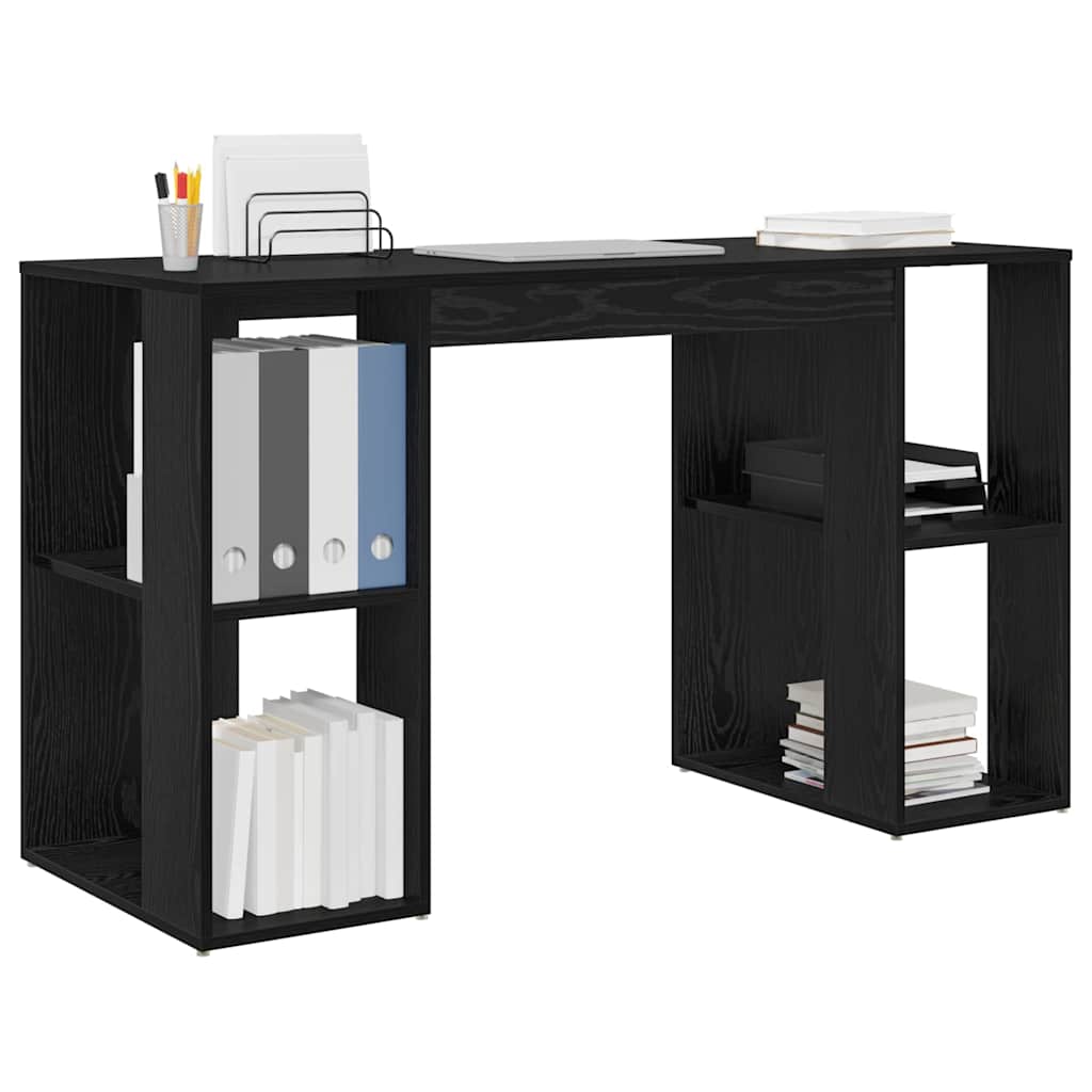 Stol s policom Crni hrast 130 x 50.5 x 75 cm Konstruirano drvo