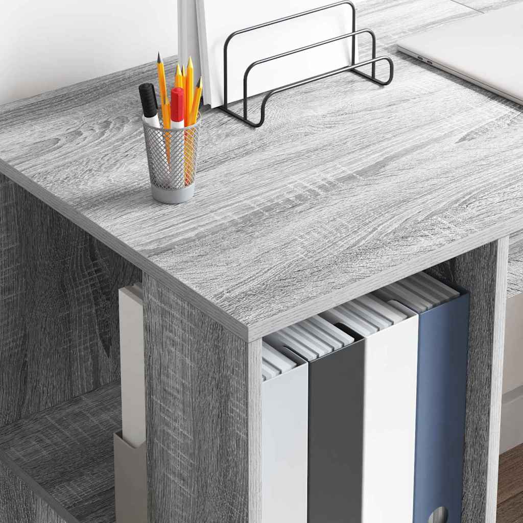 Stol s policom Siva Sonoma 130 x 50.5 x 75 cm Konstruirano drvo
