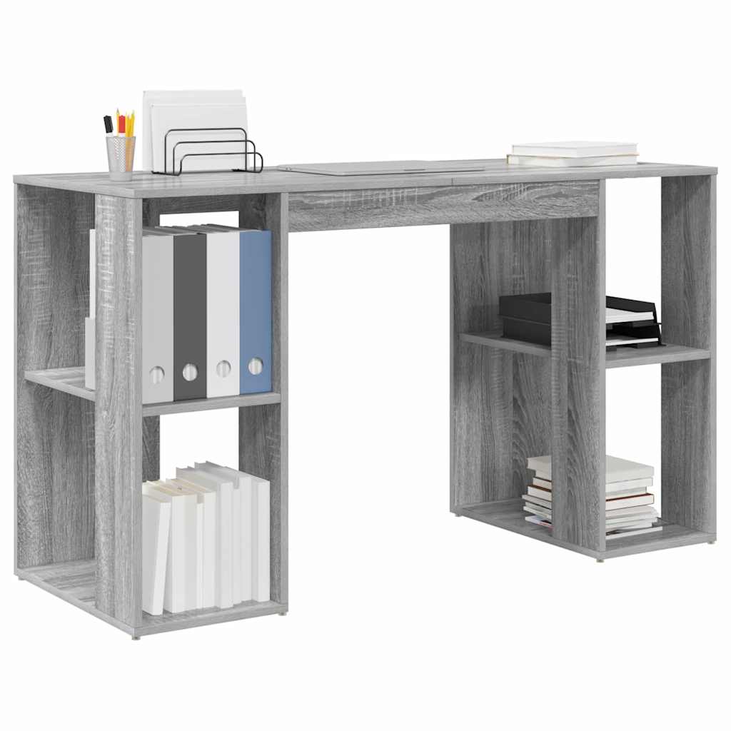 Stol s policom Siva Sonoma 130 x 50.5 x 75 cm Konstruirano drvo