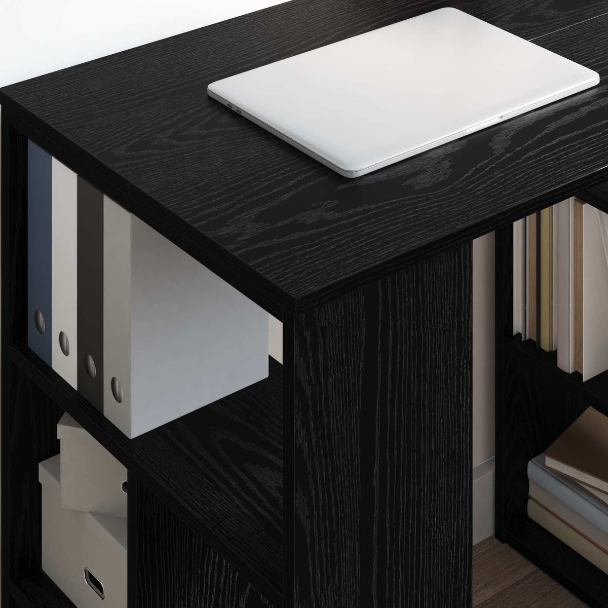 Stol s policom Crni hrast 90 x 50 x 75 cm Konstruirano drvo