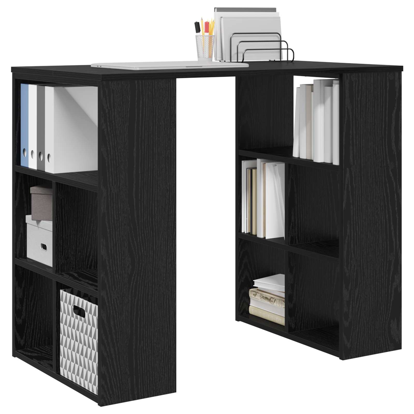 Stol s policom Crni hrast 90 x 50 x 75 cm Konstruirano drvo