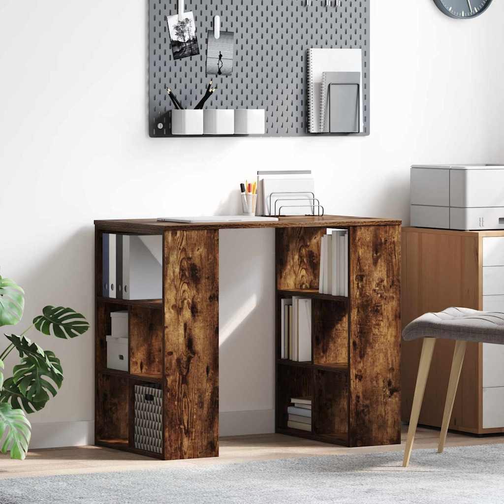 Stol s policom Dimljeni hrast 90 x 50 x 75 cm Konstruirano drvo