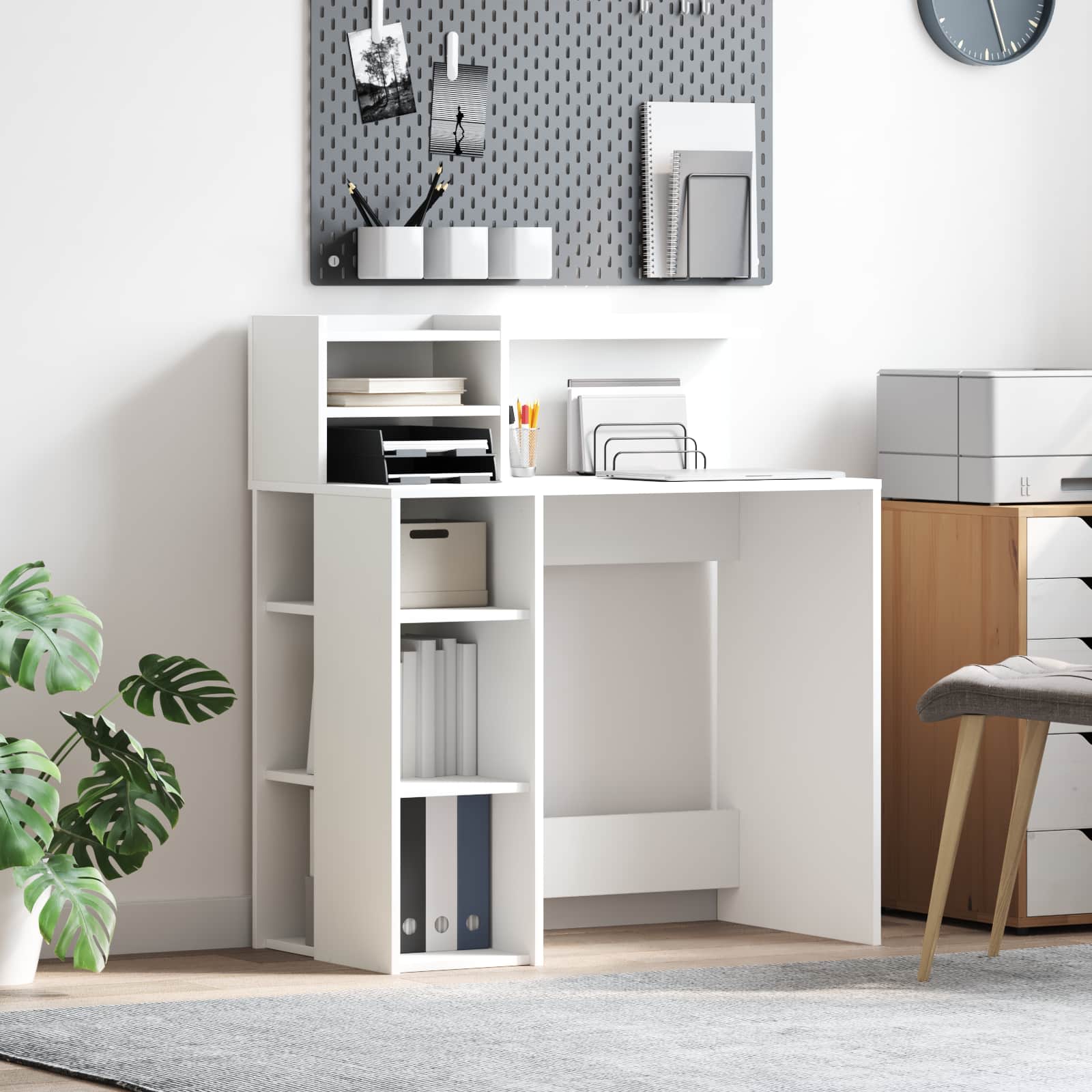 Stol s policom Bijelo 90 x 48 x 101,5 cm Konstruirano drvo