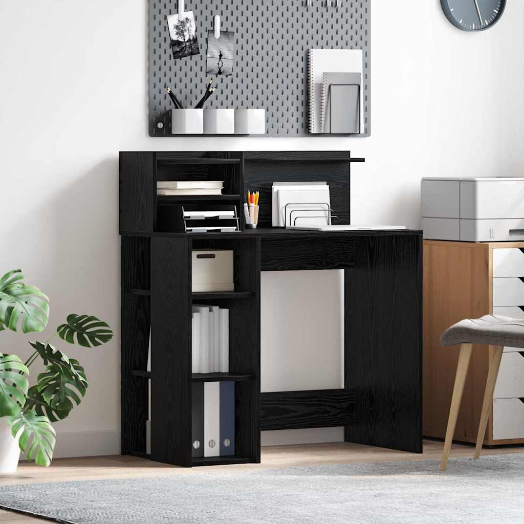 Stol s policom Crni hrast 90 x 48 x 101,5 cm Konstruirano drvo