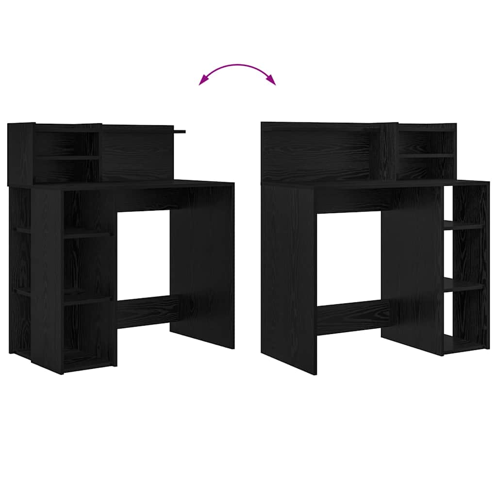 Stol s policom Crni hrast 90 x 48 x 101,5 cm Konstruirano drvo