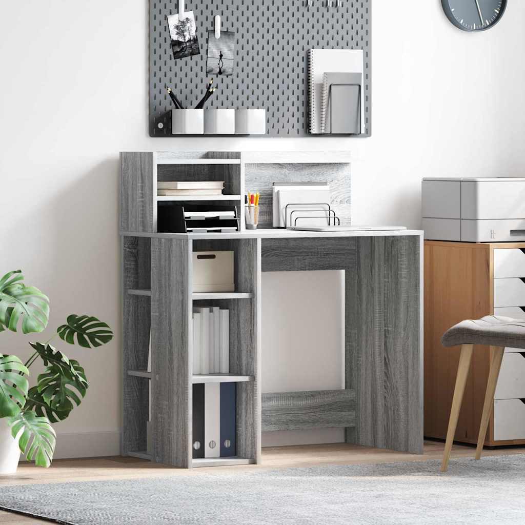 Stol s policom Siva Sonoma 90 x 48 x 101,5 cm Konstruirano drvo