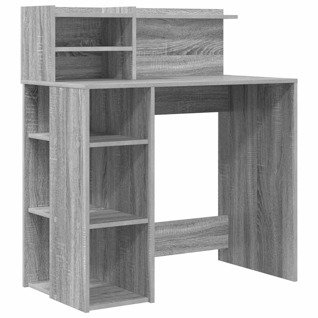 Stol s policom Siva Sonoma 90 x 48 x 101,5 cm Konstruirano drvo