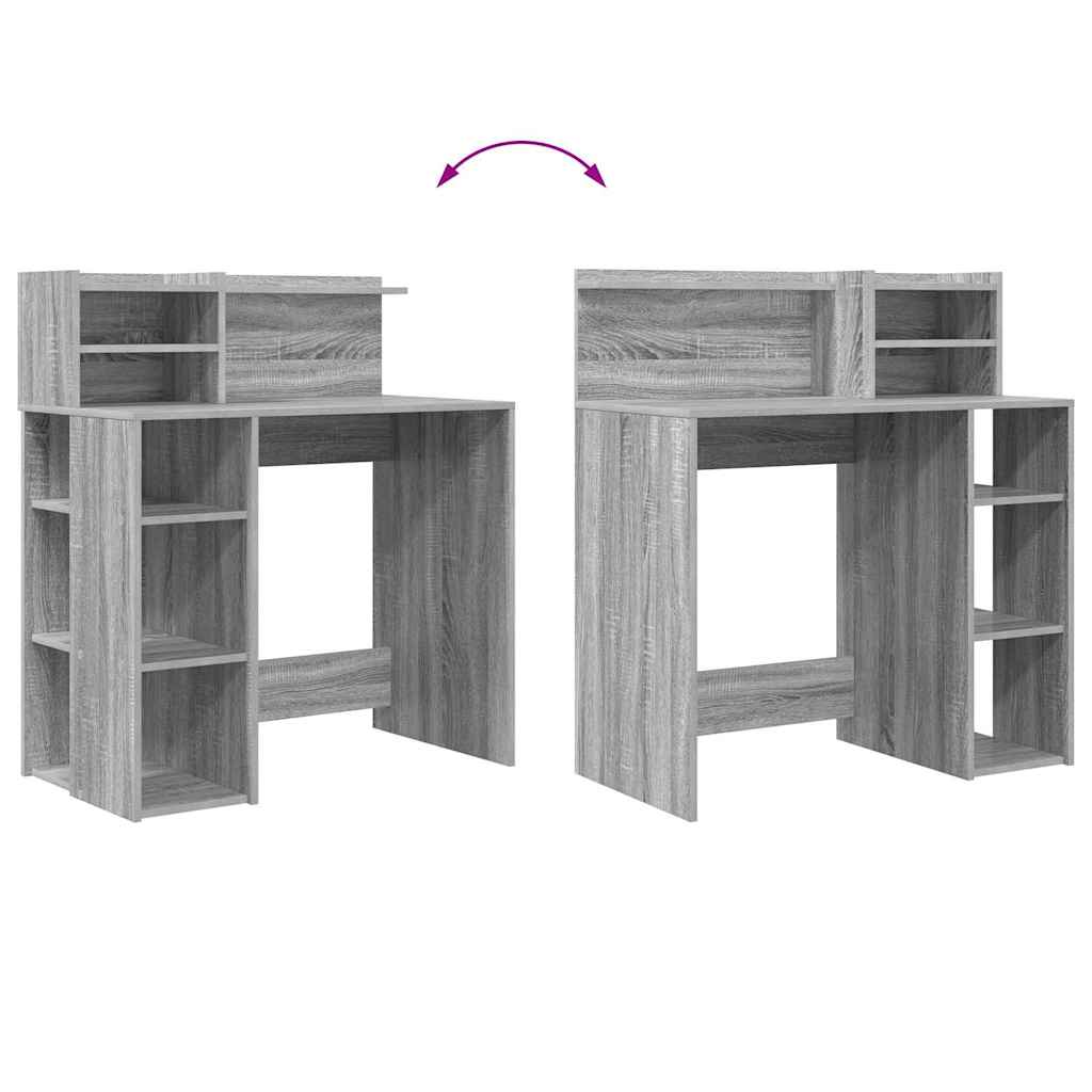 Stol s policom Siva Sonoma 90 x 48 x 101,5 cm Konstruirano drvo