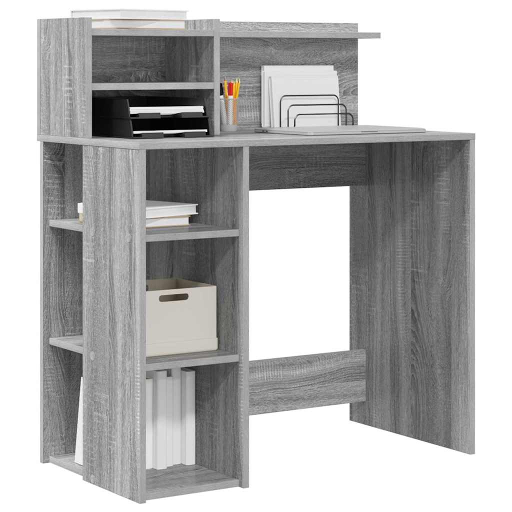 Stol s policom Siva Sonoma 90 x 48 x 101,5 cm Konstruirano drvo