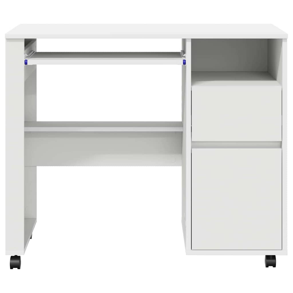 Stol s kotačićima Bijelo 91 x 50 x 77 cm Konstruirano drvo