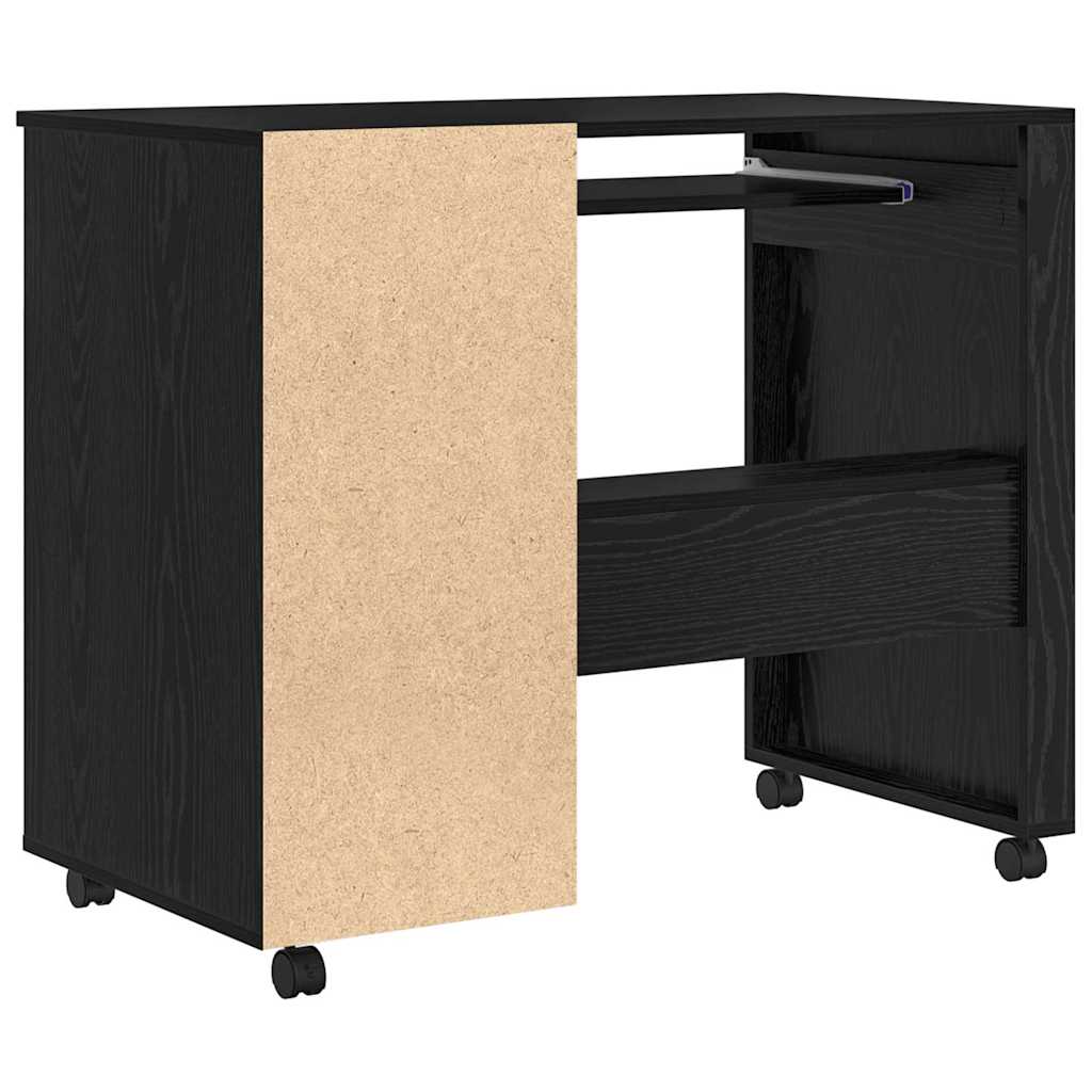 Stol s kotačićima Crni hrast 91 x 50 x 77 cm Konstruirano drvo