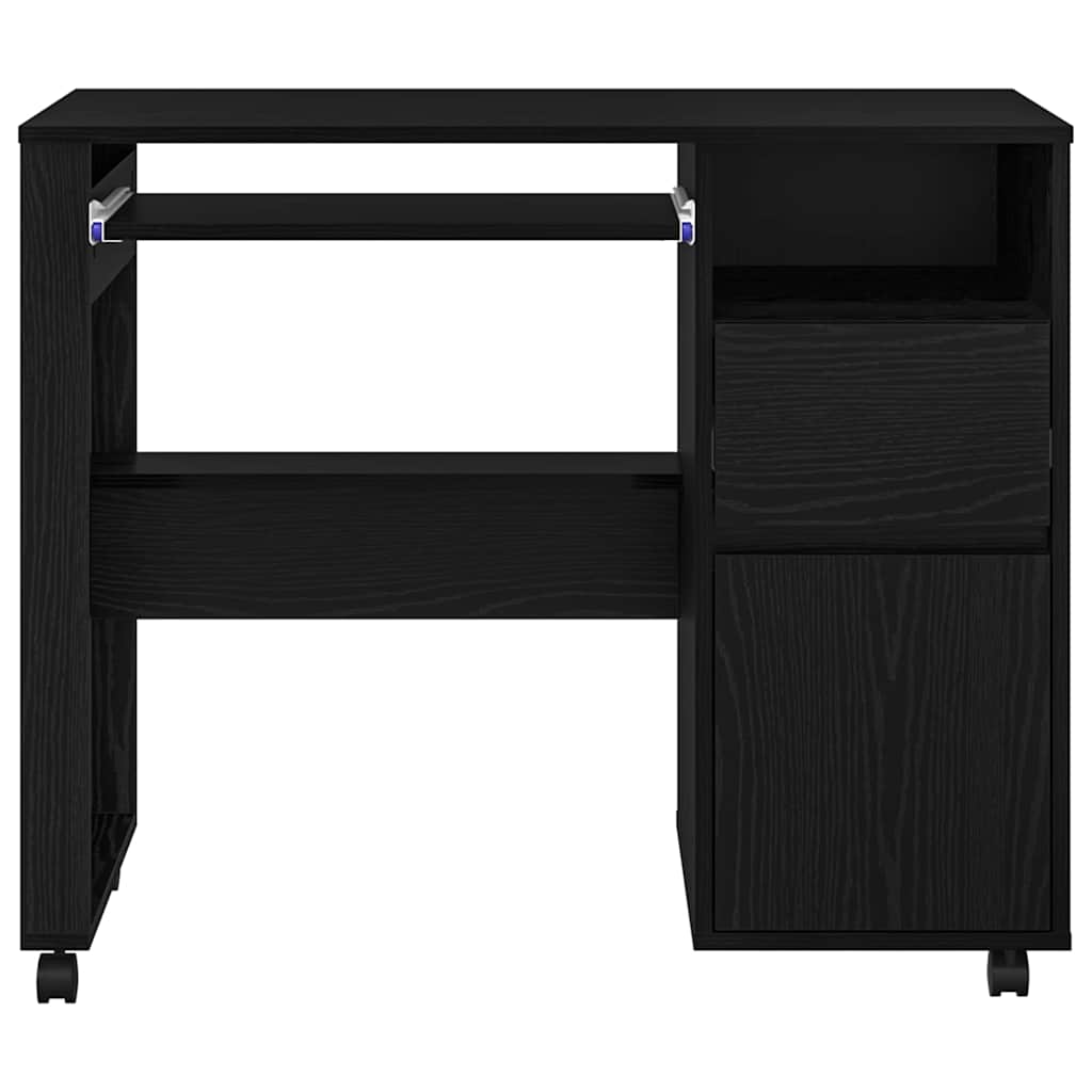 Stol s kotačićima Crni hrast 91 x 50 x 77 cm Konstruirano drvo