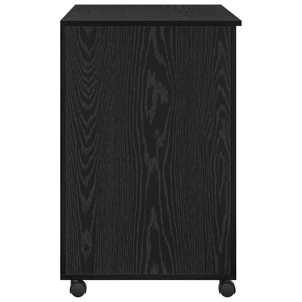 Stol s kotačićima Crni hrast 91 x 50 x 77 cm Konstruirano drvo