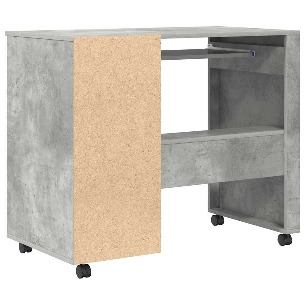 Stol s kotačićima s ladicama Betonski sivi 91 x 50 x 77 cm
