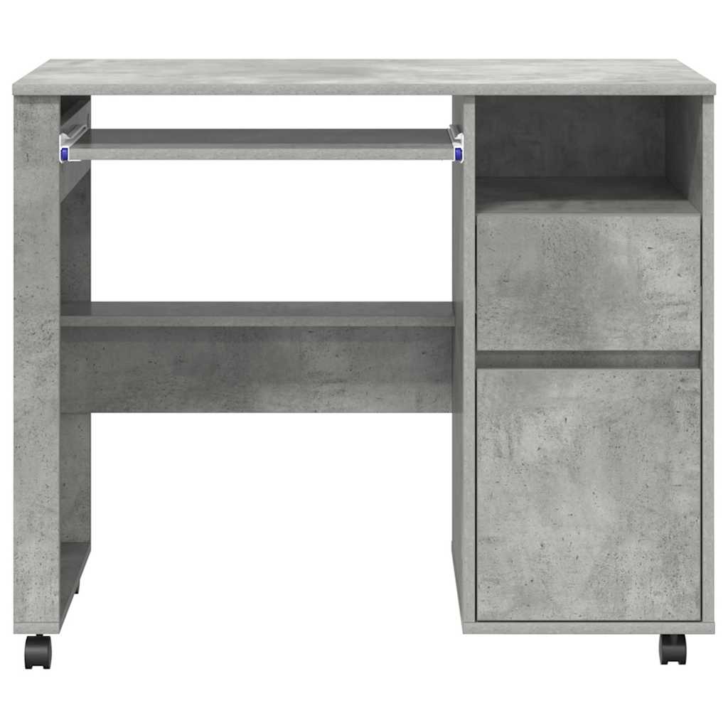 Stol s kotačićima s ladicama Betonski sivi 91 x 50 x 77 cm
