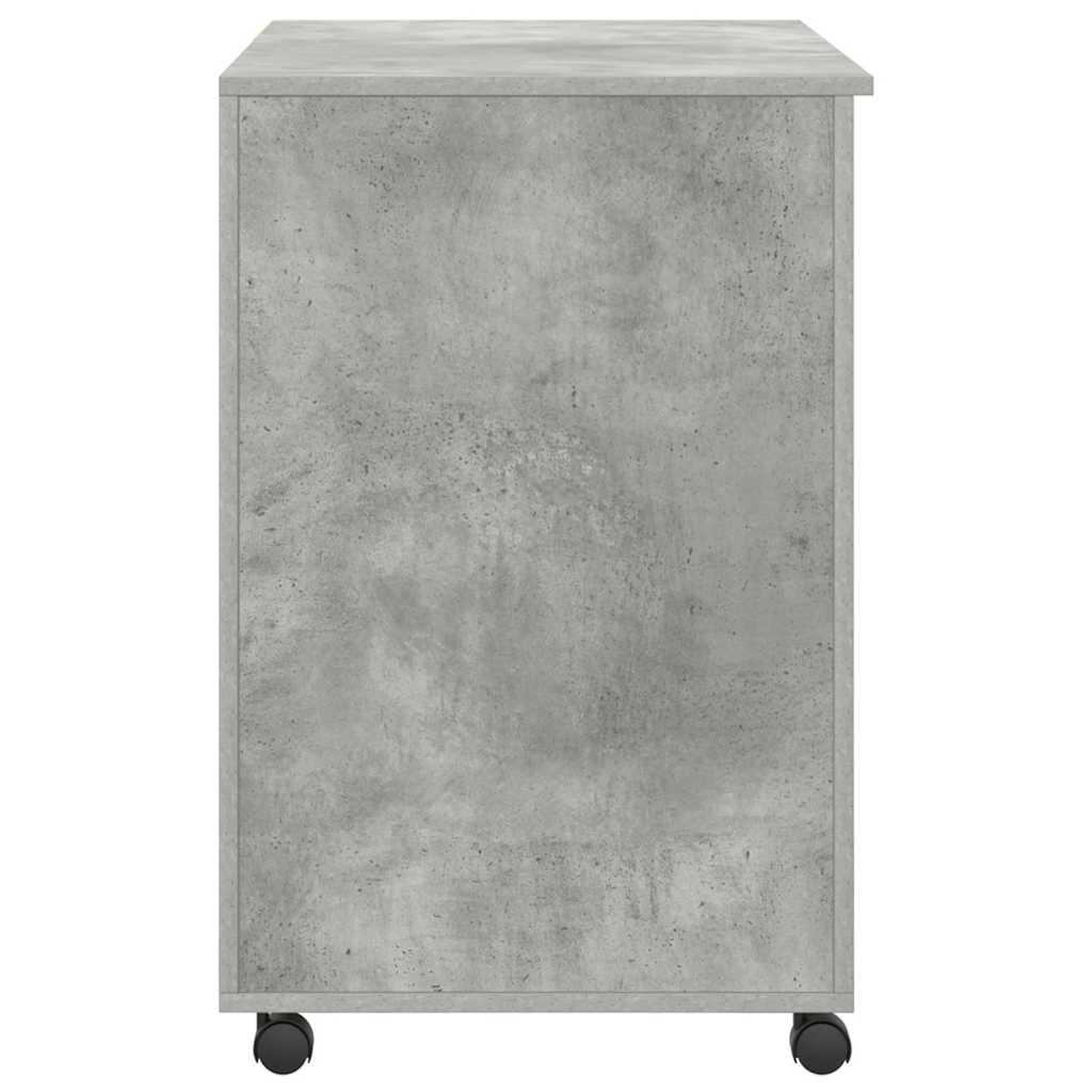 Stol s kotačićima s ladicama Betonski sivi 91 x 50 x 77 cm