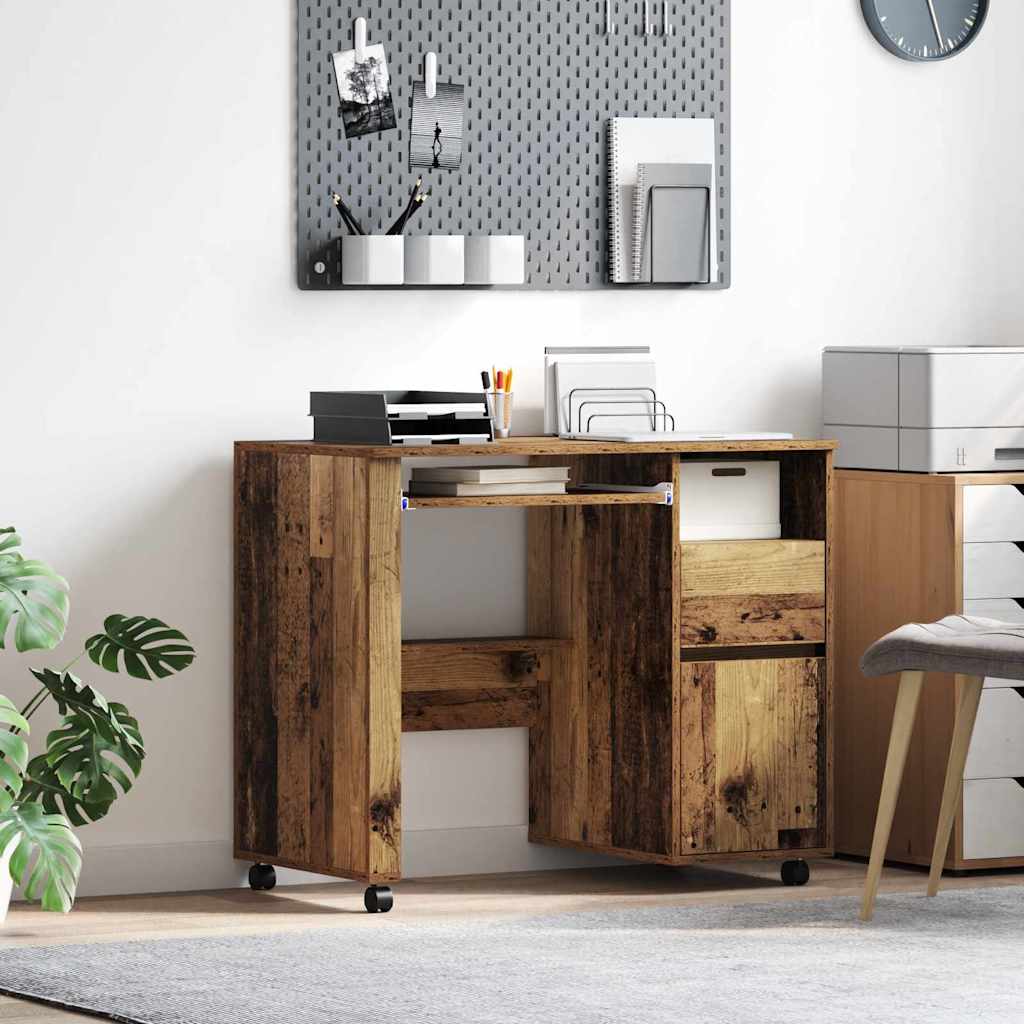 Stol s kotačićima Staro drvo 91 x 50 x 77 cm Konstruirano drvo