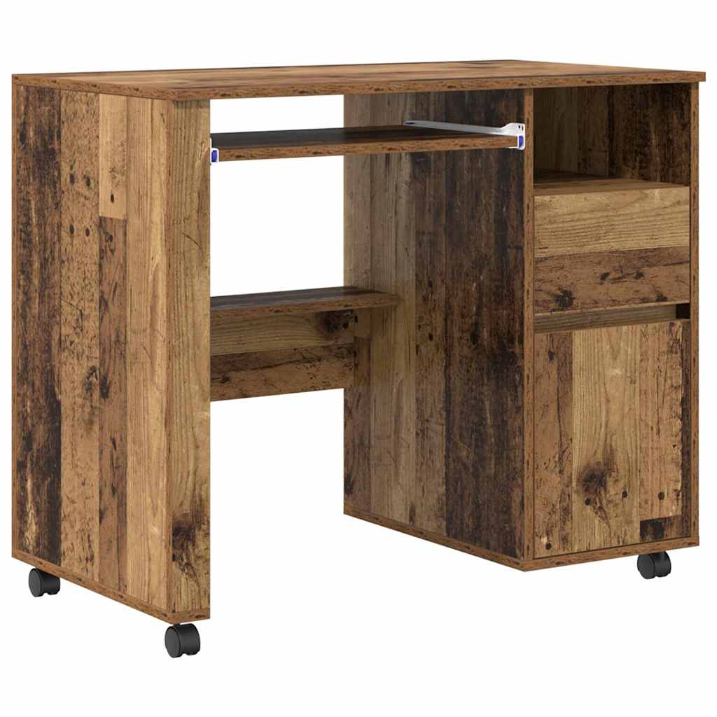 Stol s kotačićima Staro drvo 91 x 50 x 77 cm Konstruirano drvo