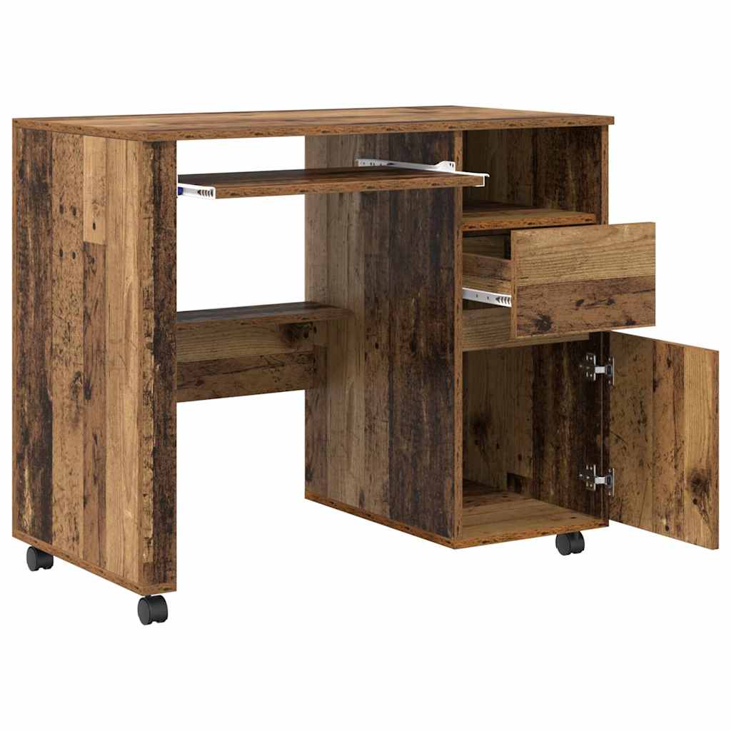Stol s kotačićima Staro drvo 91 x 50 x 77 cm Konstruirano drvo