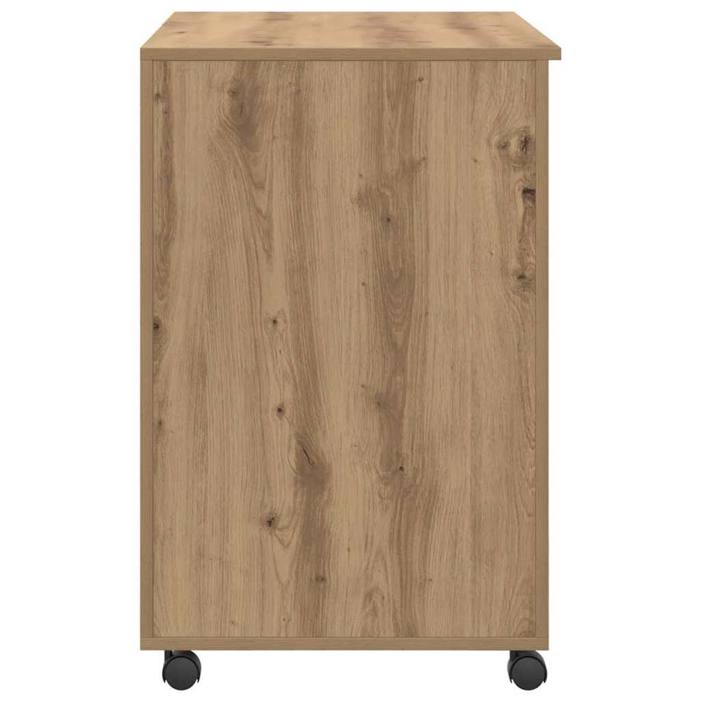 Stol s kotačićima s ladicama Umjetnički hrast 91 x 50 x 77 cm