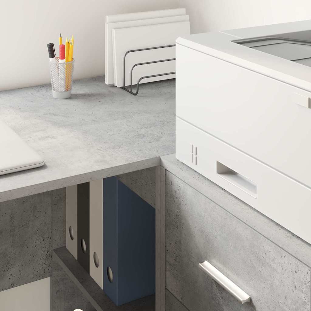Stol s policom Betonski sivi 102 x 50 x 75 cm Konstruirano drvo