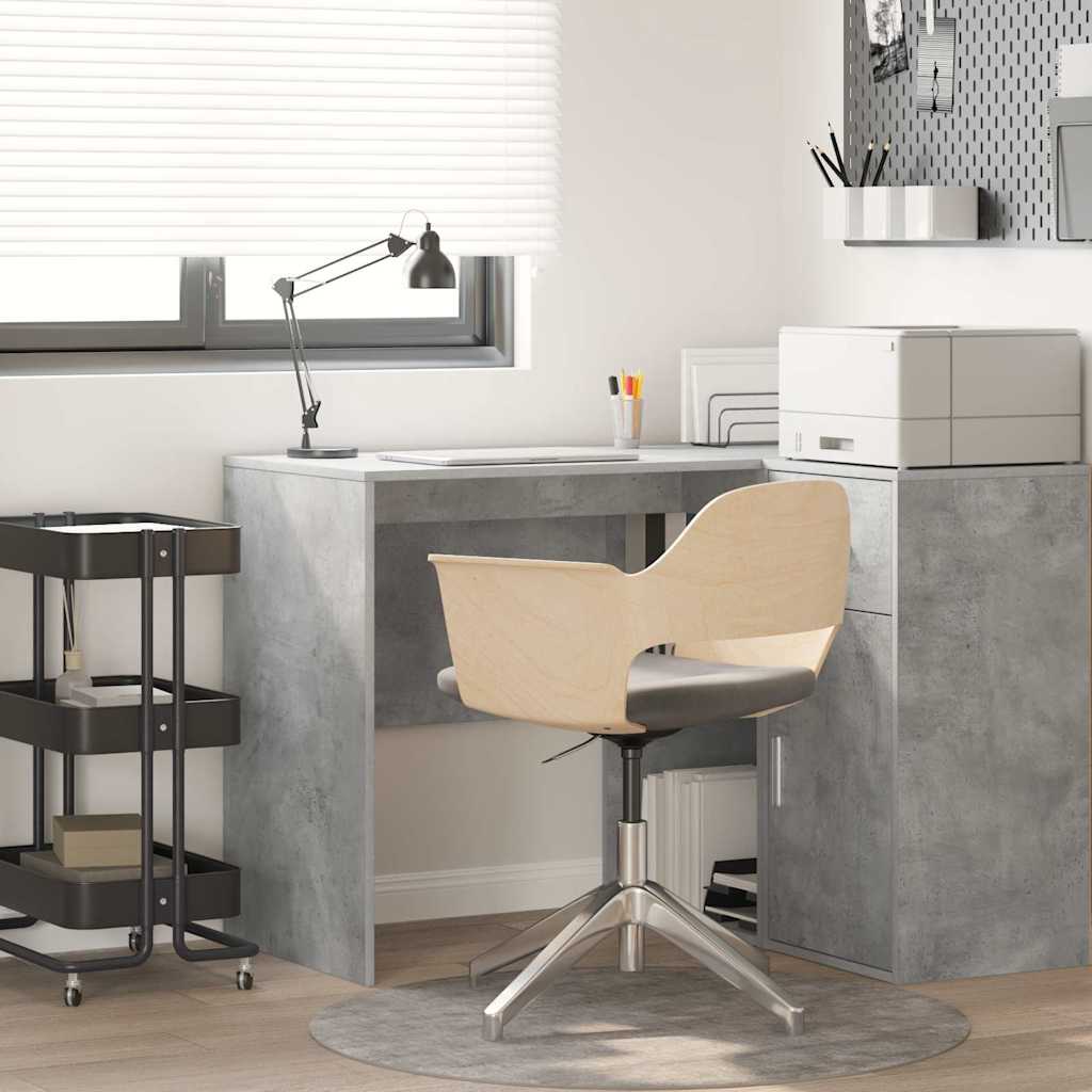 Stol s policom Betonski sivi 102 x 50 x 75 cm Konstruirano drvo