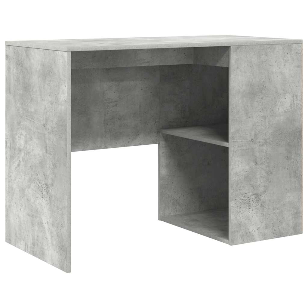 Stol s policom Betonski sivi 102 x 50 x 75 cm Konstruirano drvo