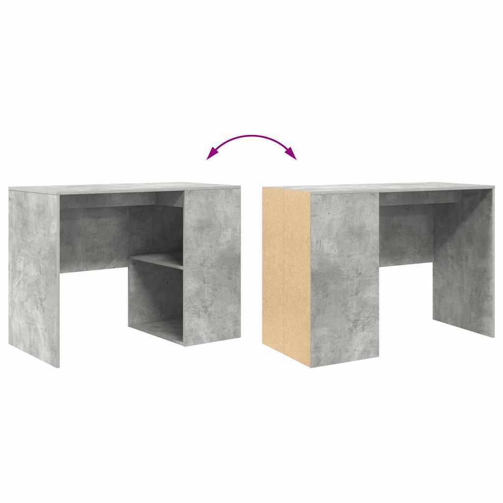 Stol s policom Betonski sivi 102 x 50 x 75 cm Konstruirano drvo