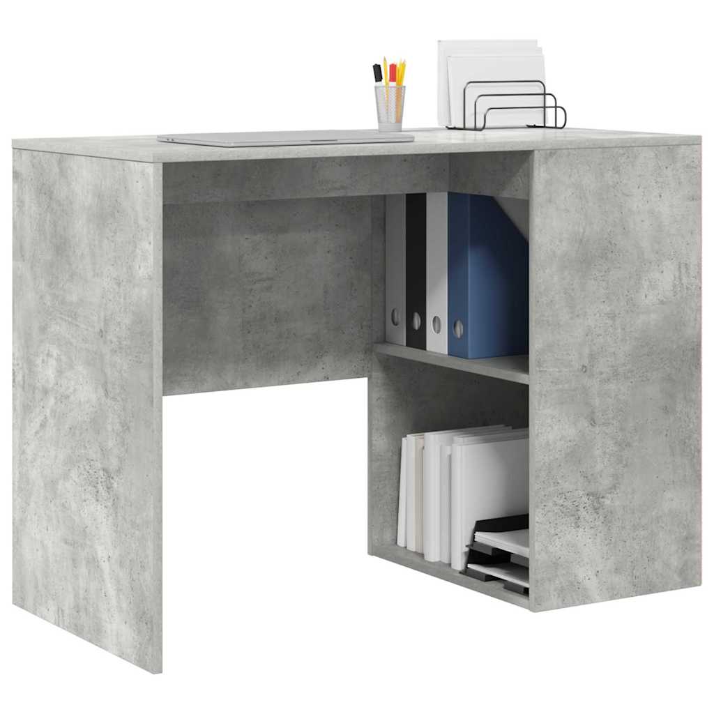 Stol s policom Betonski sivi 102 x 50 x 75 cm Konstruirano drvo