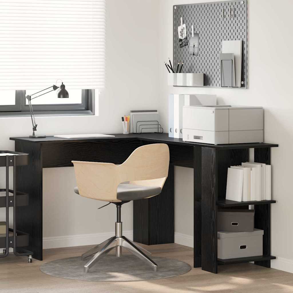 Kutni stol Crni hrast Konstruirano drvo 140 x 113,5 x 75 cm