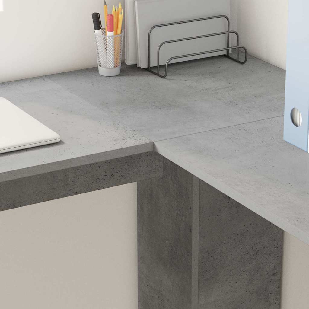 Kutni stol Betonski sivi 140 x 113,5 x 75 cm Konstruirano drvo