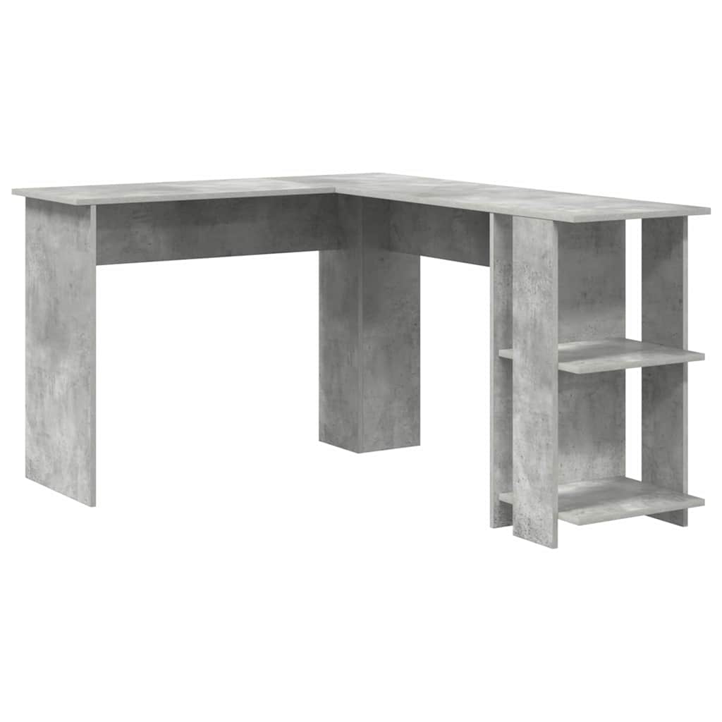 Kutni stol Betonski sivi 140 x 113,5 x 75 cm Konstruirano drvo
