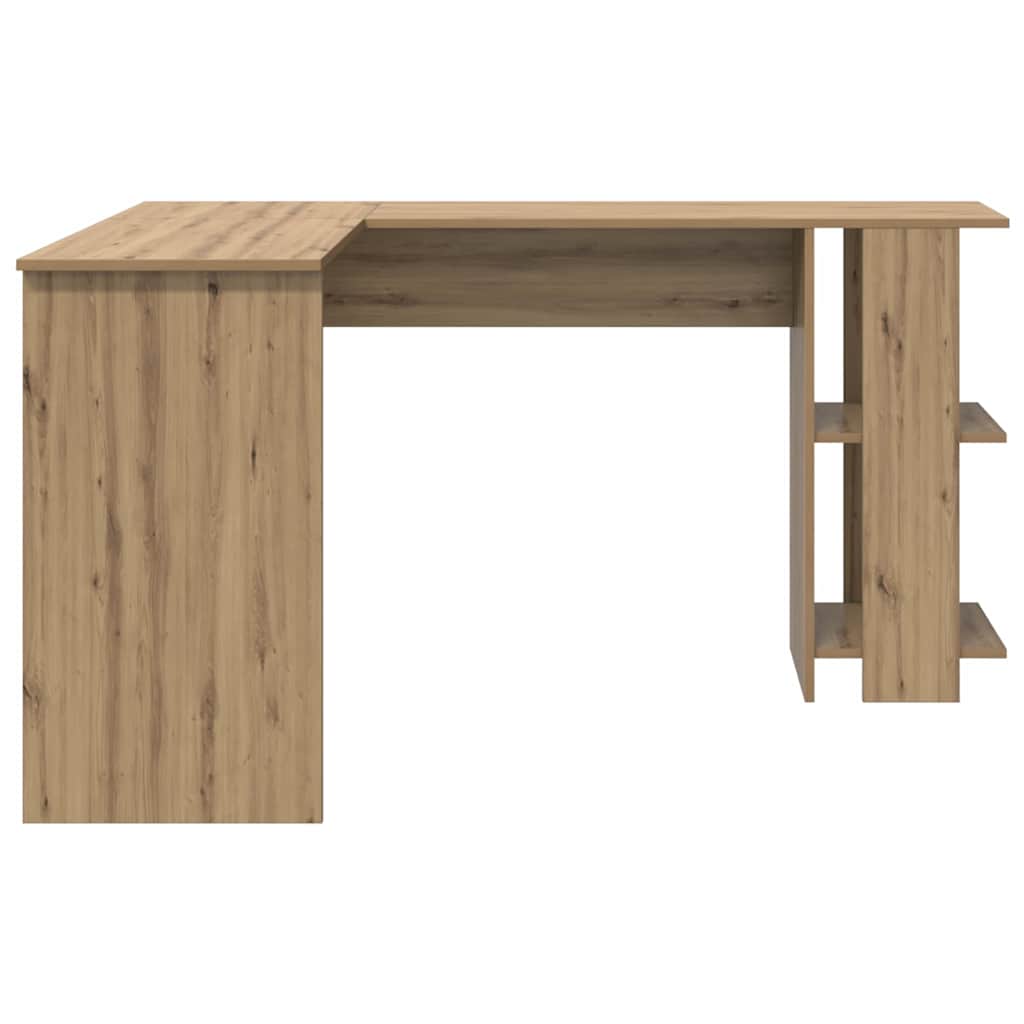 Kutni stol s policom Umjetnički hrast 140 x 113,5 x 75 cm