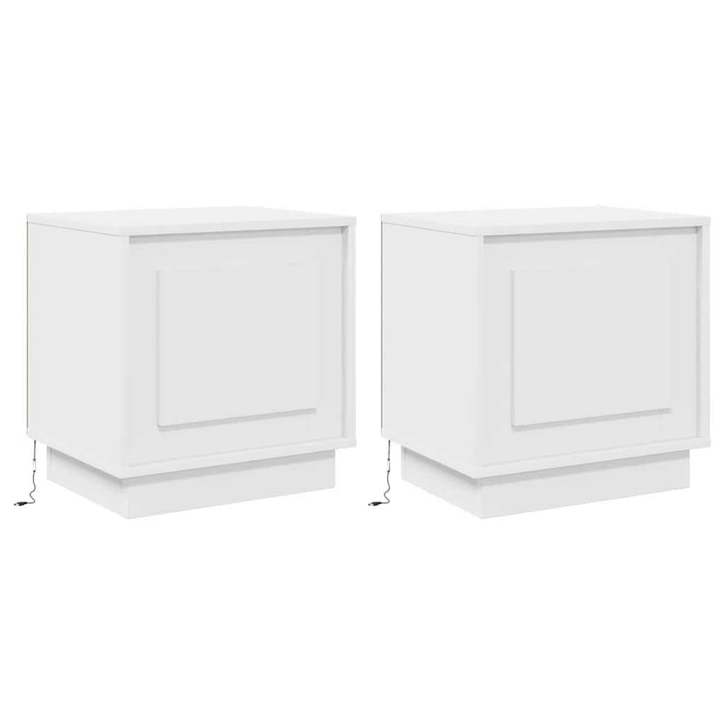 Noćni ormar 2 pcs Bijelo 44 x 34,5 x 45 cm Konstruirano drvo