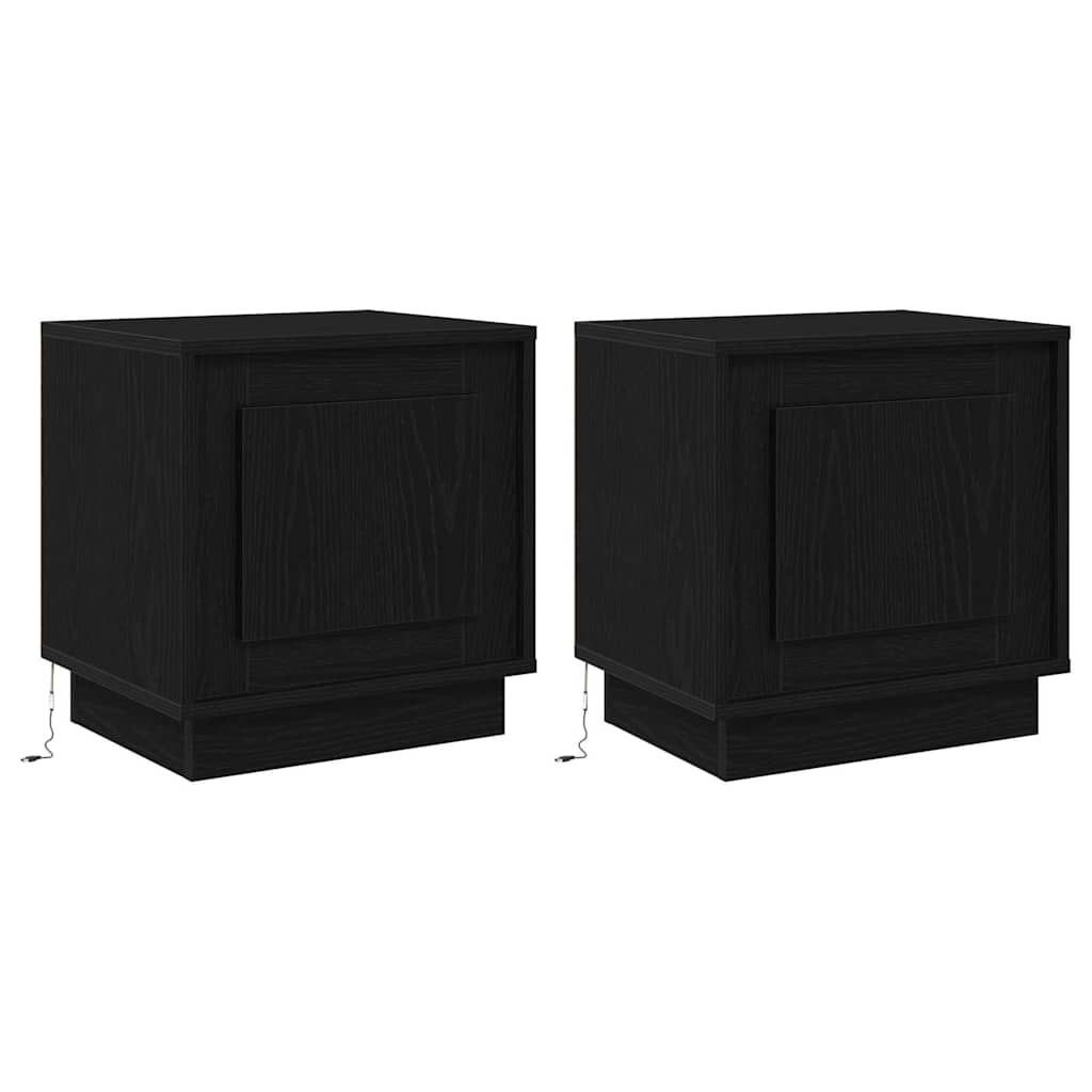 Noćni ormar 2 pcs Crna 44 x 34,5 x 45 cm Konstruirano drvo