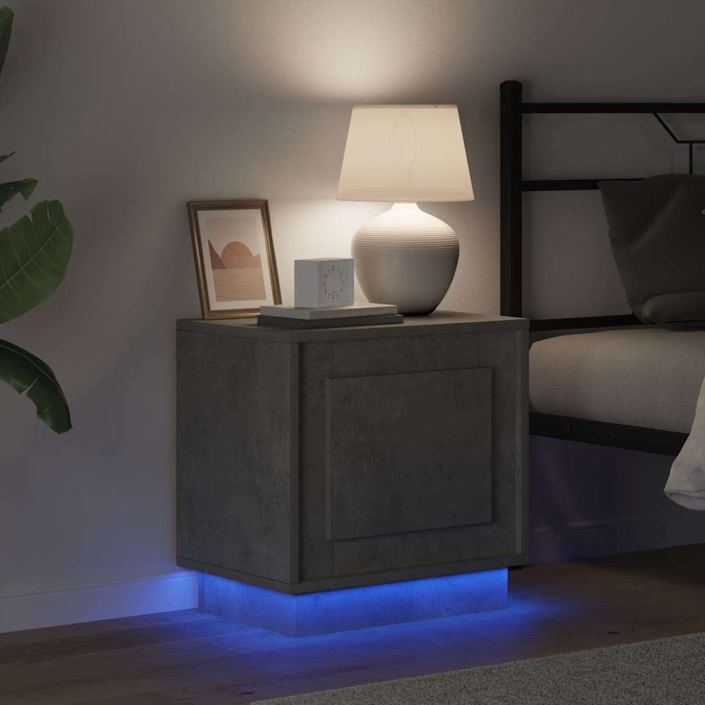 Noćni ormar S LED lampica 2 pcs Betonski sivi 44 x 34,5 x 45 cm